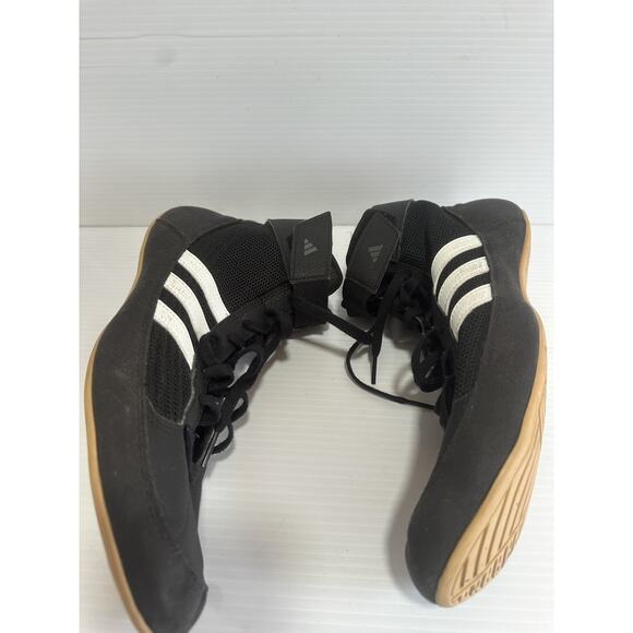 ADIDAS-MEN'S WRESTLING SHOES-BLACK/WHITE-HVC 2- SIZE 13 - Picture 4 of 7